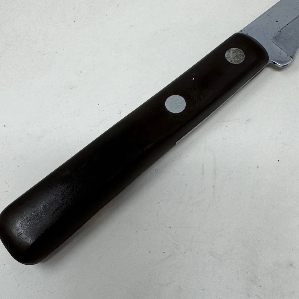 Vintage Ka-Bar Carbon Chrome Slicing Knife 8 Inch Blade Brown‎ Handle